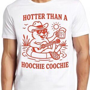 Funny “Hotter Than A Hoochie Coochie” T-Shirt Size M | Funny Beaver Graphic Tee